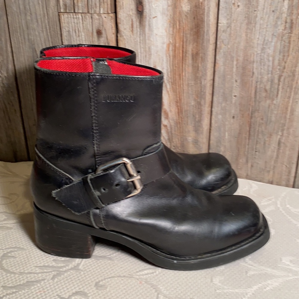 Durango black Moto motorcycle zip ankle boots - Picture 3 of 6